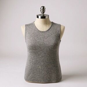 100% Cashmere Women's Medium Sleeveless Sweater Top Scoop Neck Precious Fibers